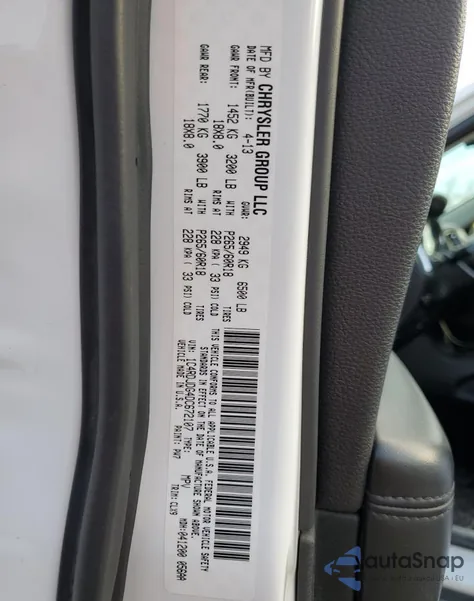 2013 Dodge Durango Crew z USA, uszkodzony, nr VIN 1C4RDJDG4DC672107